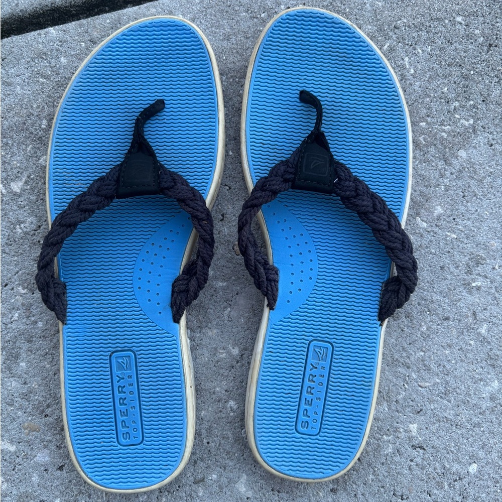 Sperry Blue and Black Sandals